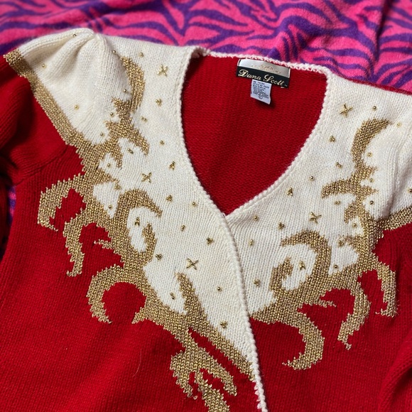 Vintage Dana Scott red and gold sweater - Picture 10 of 12